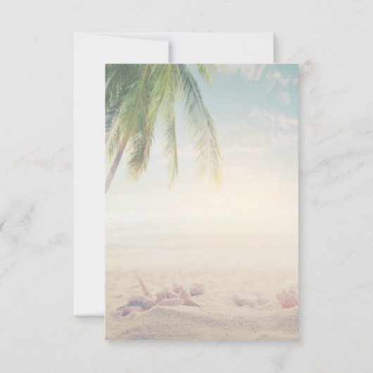 Invitation RSVP Plage, Palmier, Étoile de mer, Coq (Dos)