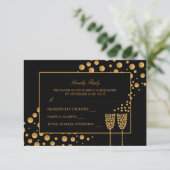 Invitation RSVP pour la fête de fiançailles avec bulles de ch (Debout devant)