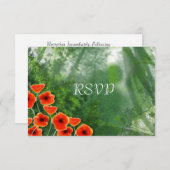 Invitation RSVP pour la réception de mariage aux coquelicots (Devant / Derrière)