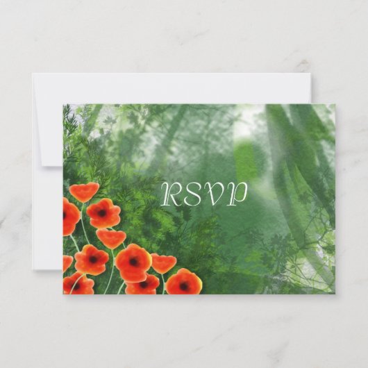 Invitation RSVP pour la réception de mariage de Poppies (Devant)