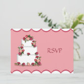 Invitation RSVP pour la réception de mariage gâteau de mariag (Debout devant)