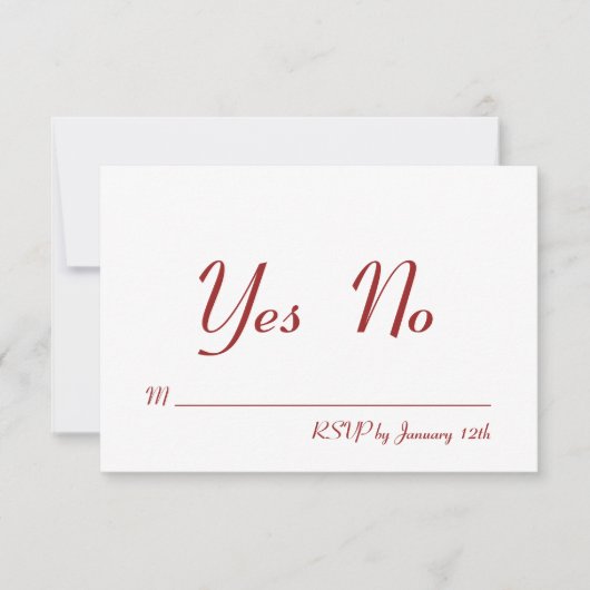 Invitation RSVP pour la Saint-Valentin (Devant)