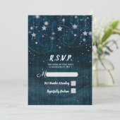 Invitation RSVP pour la soirée bleue et argentée de la Nuit é (Debout devant)