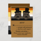 Invitation RSVP pour le mariage de deux ours gays (Devant / Derrière)