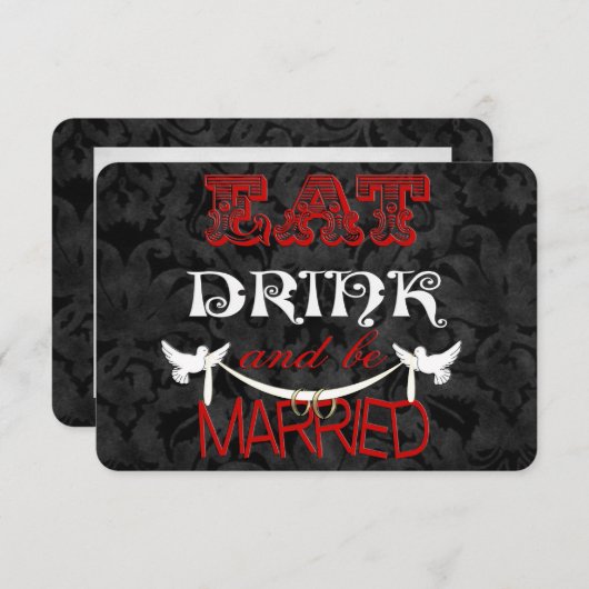 Invitation RSVP pour le Mariage en Damas (Devant / Derrière)