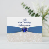 Invitation RSVP pour les 45 ans de mariage damassé (Debout devant)