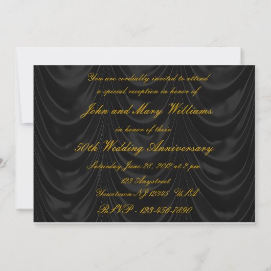 Invitation RSVP pour les 50 ans de mariage (Dos)