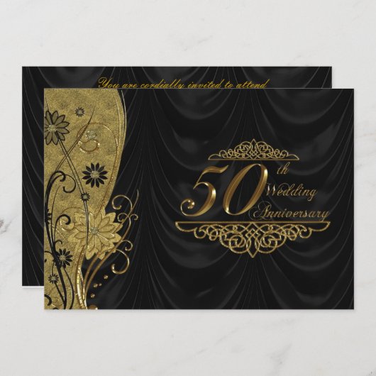 Invitation RSVP pour les 50 ans de mariage (Devant / Derrière)