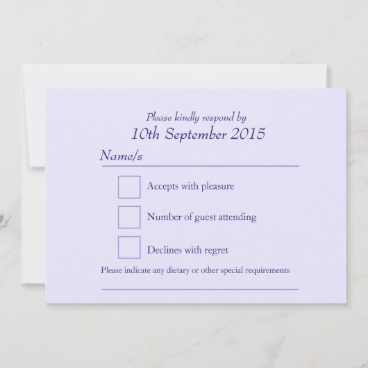 Invitation RSVP pour l'invitation de mariage à l'osteospermum (Dos)