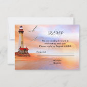 Invitation RSVP pour mariage à la lumière du phare (Devant)
