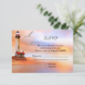 Invitation RSVP pour mariage à la lumière du phare (Debout devant)