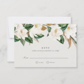 Invitation RSVP pour mariage Magnolia (Devant)