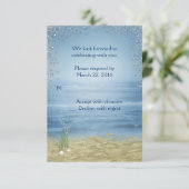 Invitation RSVP pour mariage tropical sur la plage (Debout devant)