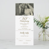 Invitation RSVP pour photo de mariage avec confettis en forme (Debout devant)
