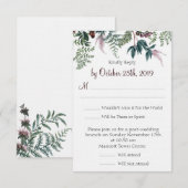 Invitation RSVP pour un mariage floral d'automne (Devant / Derrière)