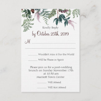 Invitation RSVP pour un mariage floral d'automne