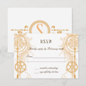 Invitation RSVP pour un mariage Steampunk (Devant / Derrière)
