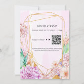 Invitation *~* RSVP QR AR15 Floral WE DO Mariage géométrique (Dos)