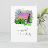 Invitation *~* RSVP QR Old Barn Country Rustic AR19 Mariage (Debout devant)