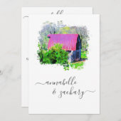 Invitation *~* RSVP QR Old Barn Country Rustic AR19 Mariage (Devant / Derrière)