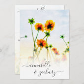 Invitation *~* RSVP - QR Red Orange Poppy Mariage FLORAL Invi (Devant / Derrière)