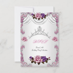 Invitation RSVP Quinceanera 15 15 ans Roses Blanches Roses Ro