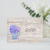 Invitation RSVP Réception Hydrangea de Campagne (Debout devant)