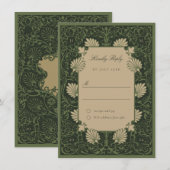 Invitation RSVP Regal Emerald Green Antique Gold Baroque (Devant / Derrière)