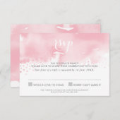 Invitation RSVP RÉPONSE RÉPONSE aquarelle rose pâle élégant (Devant / Derrière)