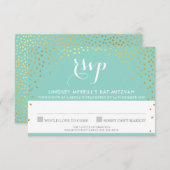 Invitation RSVP RÉPONSE RÉPONSE mini confettis menthe or rust (Devant / Derrière)
