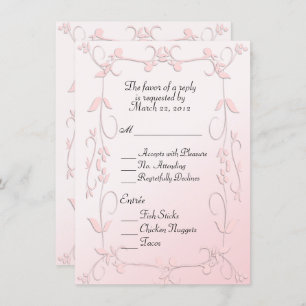 Invitation RSVP rose délicat avec arbre de choix