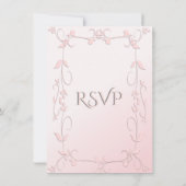 Invitation RSVP rose délicat avec choix d'entrée (Dos)
