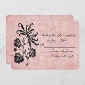 Invitation RSVP rose en bande (Devant / Derrière)