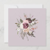 Invitation *~* RSVP Rose Floral Burgandy AR15 + MARIAGE (Dos)