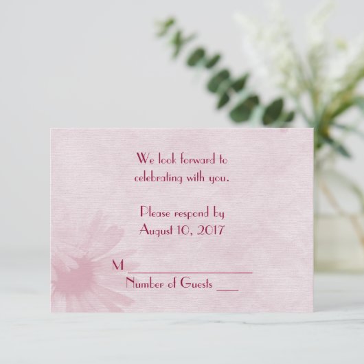 Invitation RSVP Rose Pâle (Debout devant)