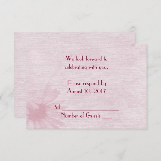 Invitation RSVP Rose Pâle (Devant / Derrière)