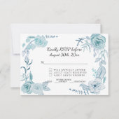 Invitation RSVP Rose Terracotta Fleurs Aquarelle Mariage (Devant)