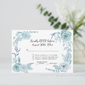 Invitation RSVP Rose Terracotta Fleurs Aquarelle Mariage (Debout devant)