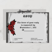 Invitation RSVP Roses en gazon gothique en dentelle (Devant / Derrière)