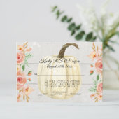 Invitation RSVP Rustique Aquarelle Floral Citrouille Blanche  (Debout devant)