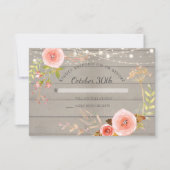 Invitation RSVP Rustique Bois Floral Botanique (Devant)