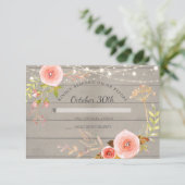 Invitation RSVP Rustique Bois Floral Botanique (Debout devant)