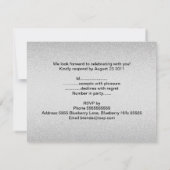 Invitation RSVP Silver Grey Métal Noir 21e anniversaire (Dos)