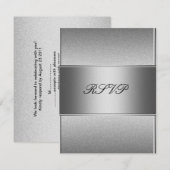 Invitation RSVP Silver Grey Métal Noir 21e anniversaire (Devant / Derrière)