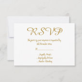Invitation RSVP Simple Élégant Marbre Or Toutes Occasions (Devant)