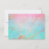 Invitation RSVP Simple Élégant Marbre Or Toutes Occasions (Dos)