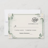 Invitation RSVP Simple Végétal Eucalyptus (Devant)