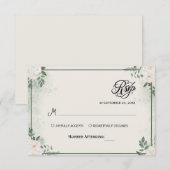 Invitation RSVP Simple Végétal Eucalyptus (Devant / Derrière)