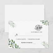 Invitation RSVP Simple Végétal Eucalyptus (Devant / Derrière)