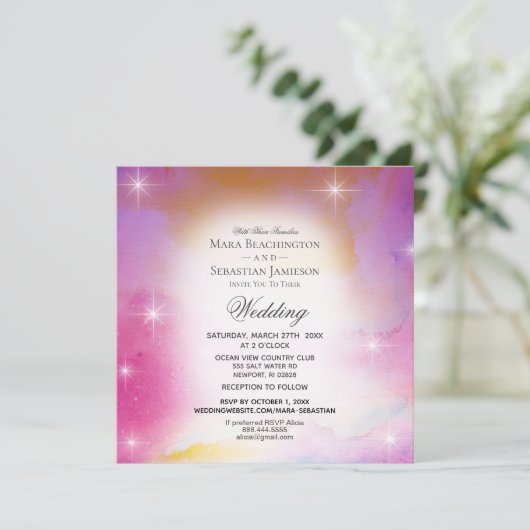 Invitation *~* RSVP Site web Cosmos Nebula Celestin Mariage (Debout devant)